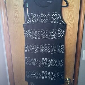 White House Black Market Black and Silver Embellished Mini Dress
